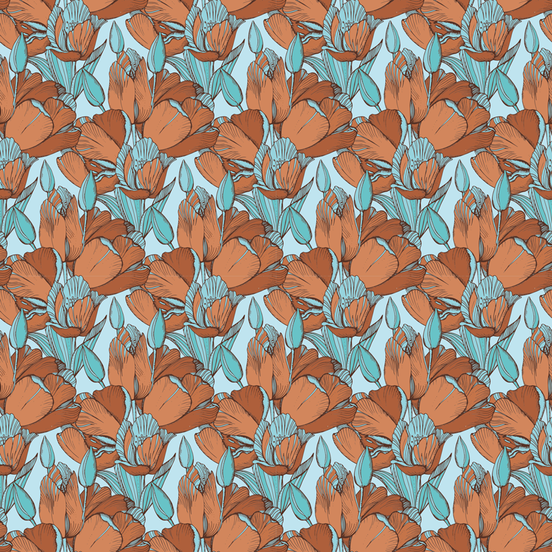 Vinyl Teppich kindlich blumenblütenschema - TenStickers