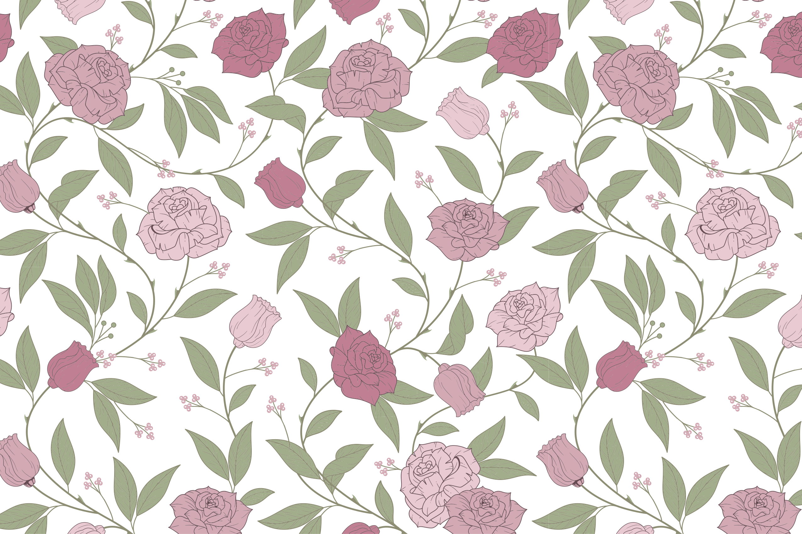 Vinyl Teppich Blumen elegantes gartenmuster - TenStickers