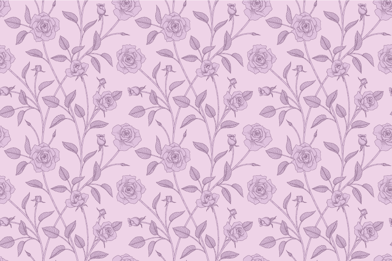 Vinyl Teppich Blumen lavendel blumenmuster - TenStickers