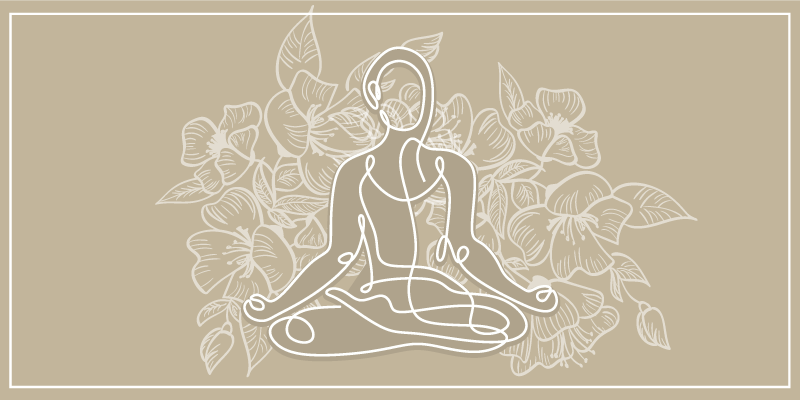 Vinyl Teppich Natur meditative blumensilhouette - TenStickers
