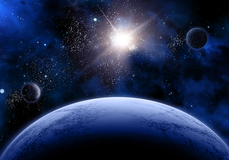 Vinyl Teppich kindlich kosmische sternenszene - TenStickers