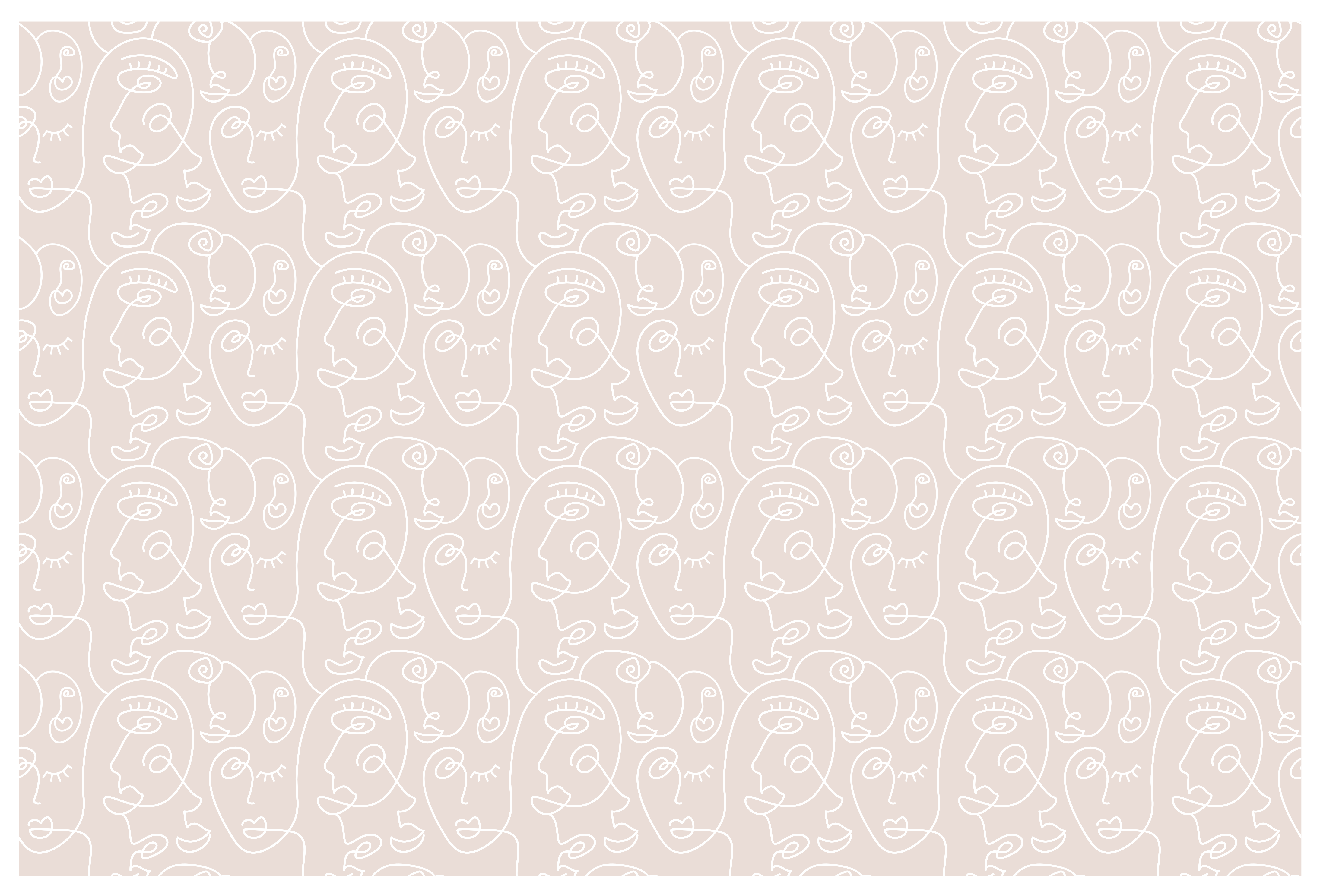 Vinyl Teppich modern minimalistische liniengesichter - TenStickers