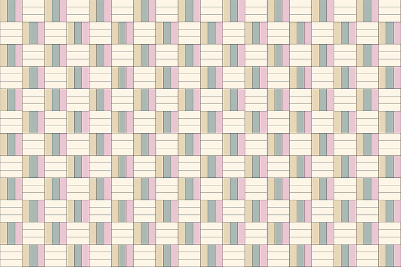 "kawaii-stil" dreifachmuster-fliesenteppich - TenStickers