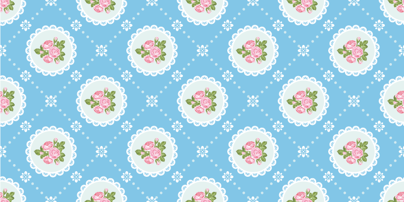 Vinyl Teppich Vintage blumen Spitzenmuster - TenStickers