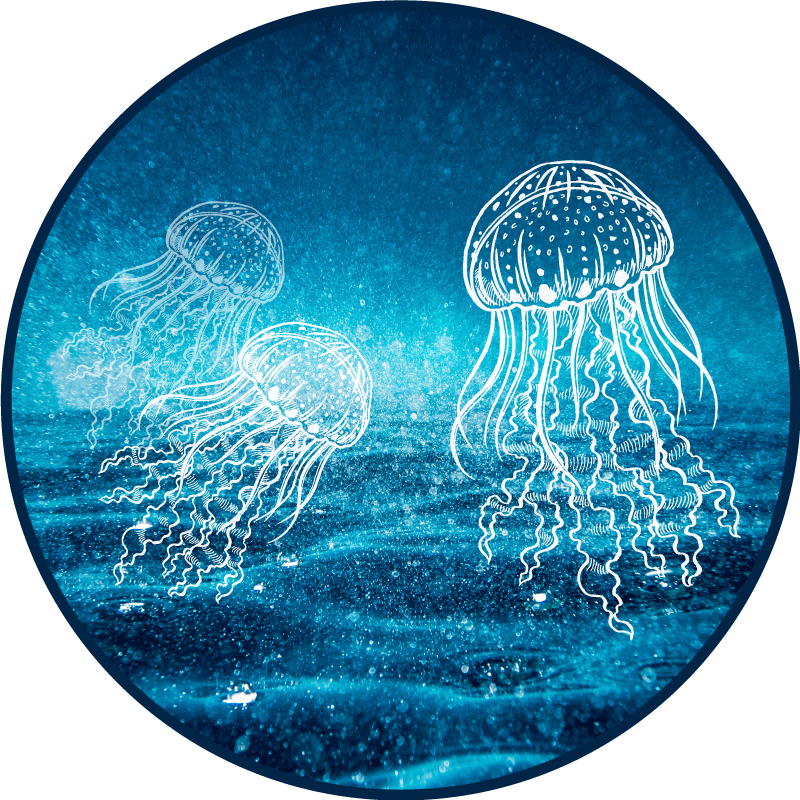 Vinylteppich Tier jellyfish Ocean Scene - TenStickers