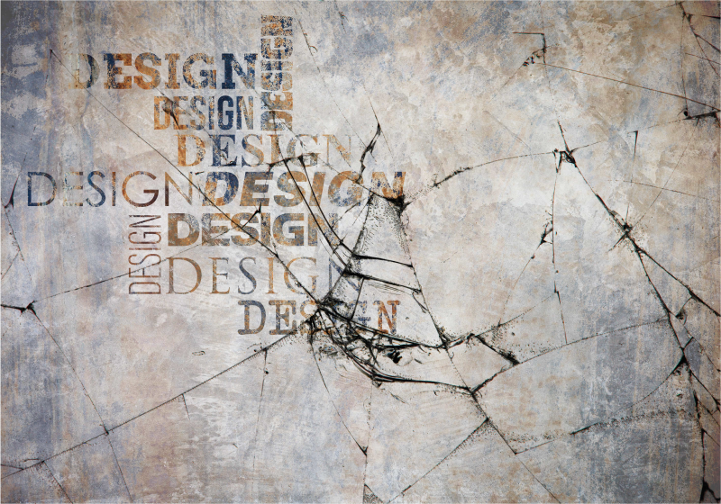 Vinylteppich Steine geknackte Stein-Typografie - TenStickers