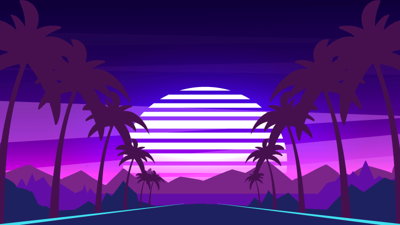 Vinyl Teppich modern retro-sonnenuntergangsästhetik - TenStickers