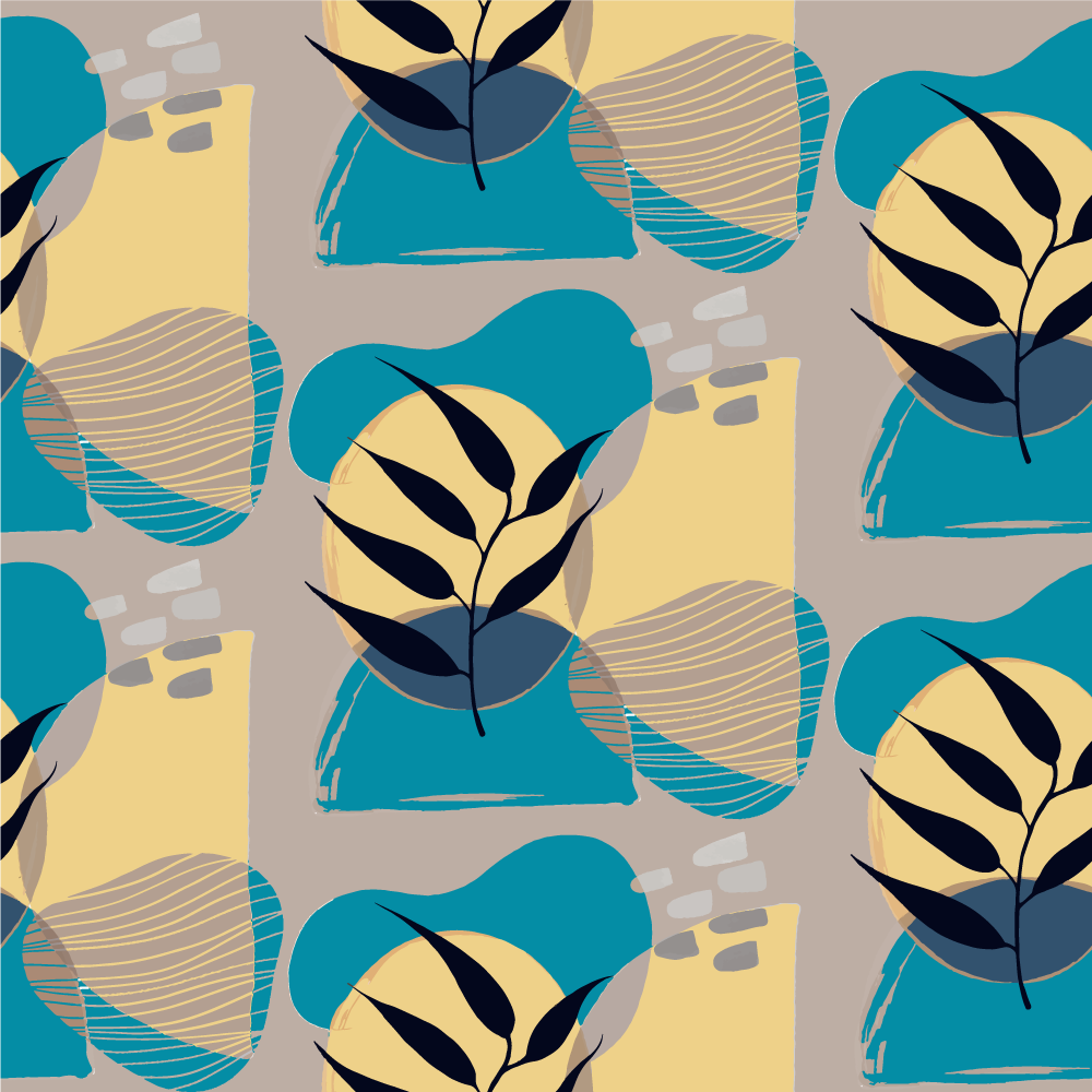 Vinyl Teppich Blumen abstraktes botanisches muster - TenStickers