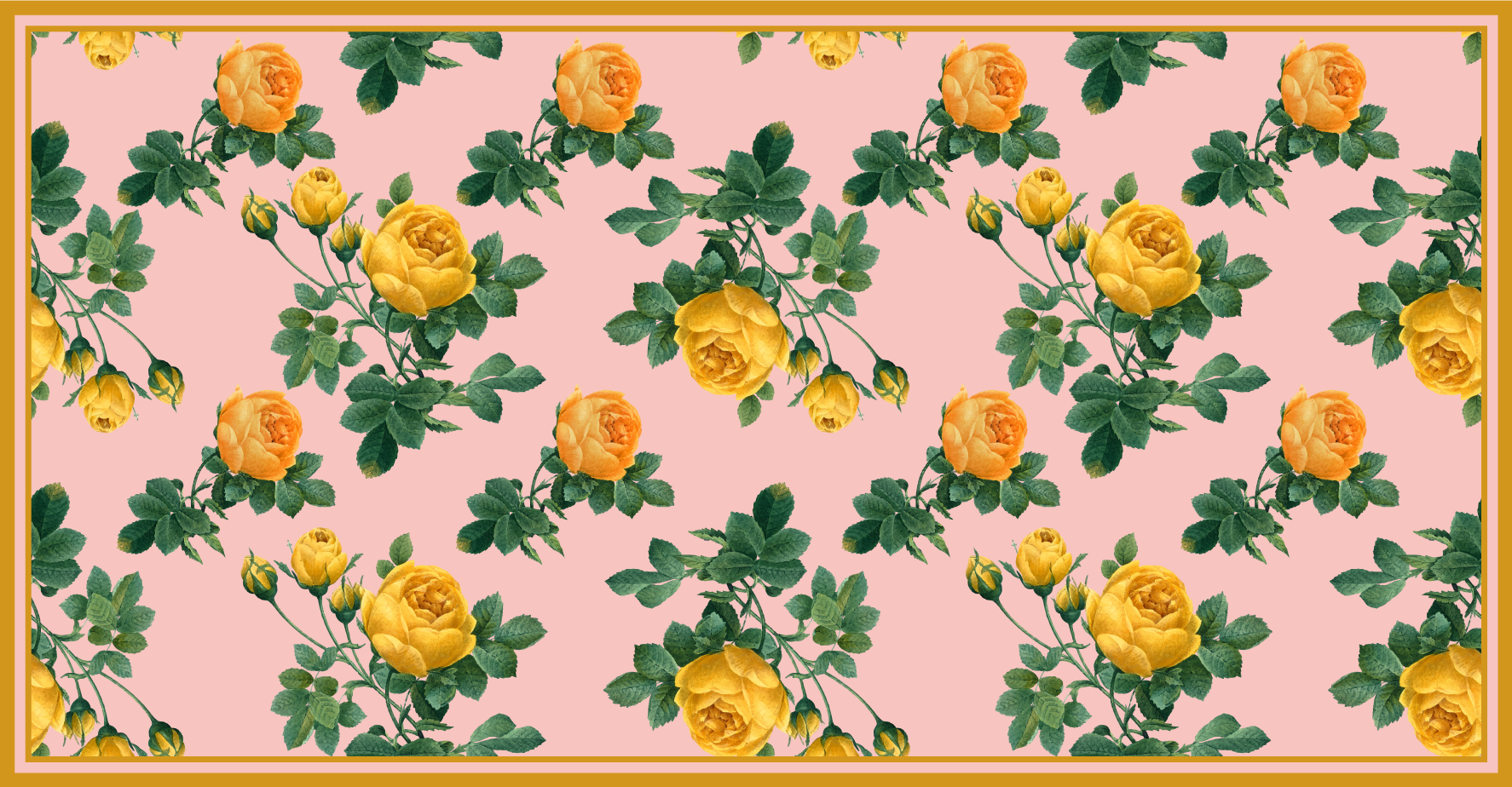Vinyl Teppich Blumen gelbe rose botanisch - TenStickers