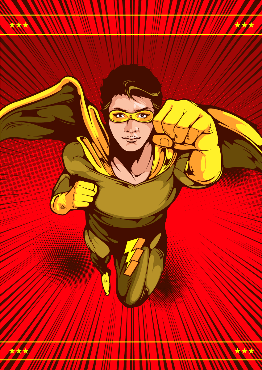 Vinyl Teppich kindlich superhelden-actionpose - TenStickers