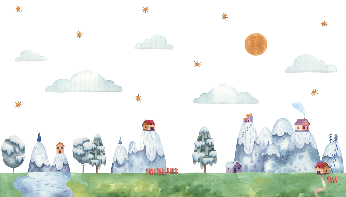 Vinyl Teppich Kinderzimmer verzauberte landschaftsszene - TenStickers