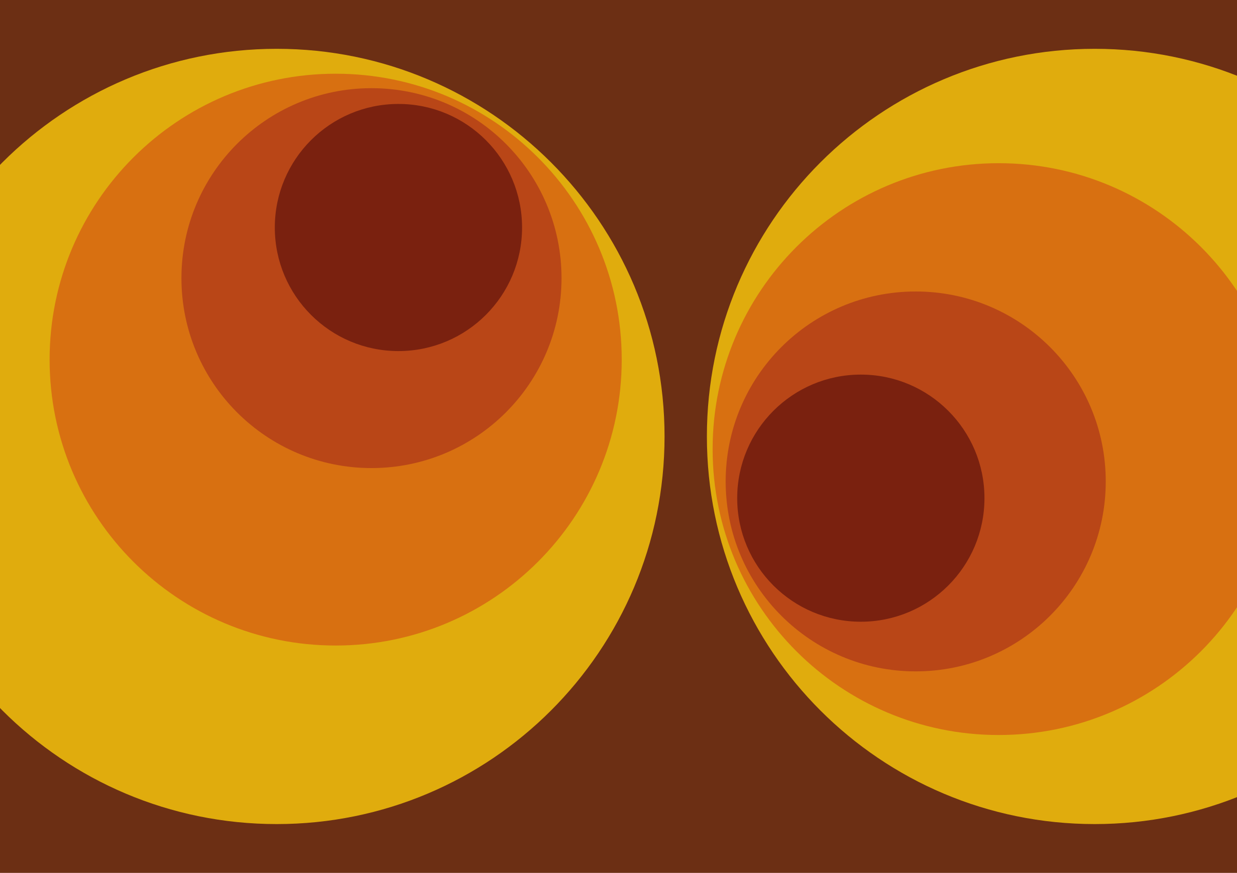 Vinylteppich Vintage 70er jahre kreisförmige orangefarbene Muster - TenStickers