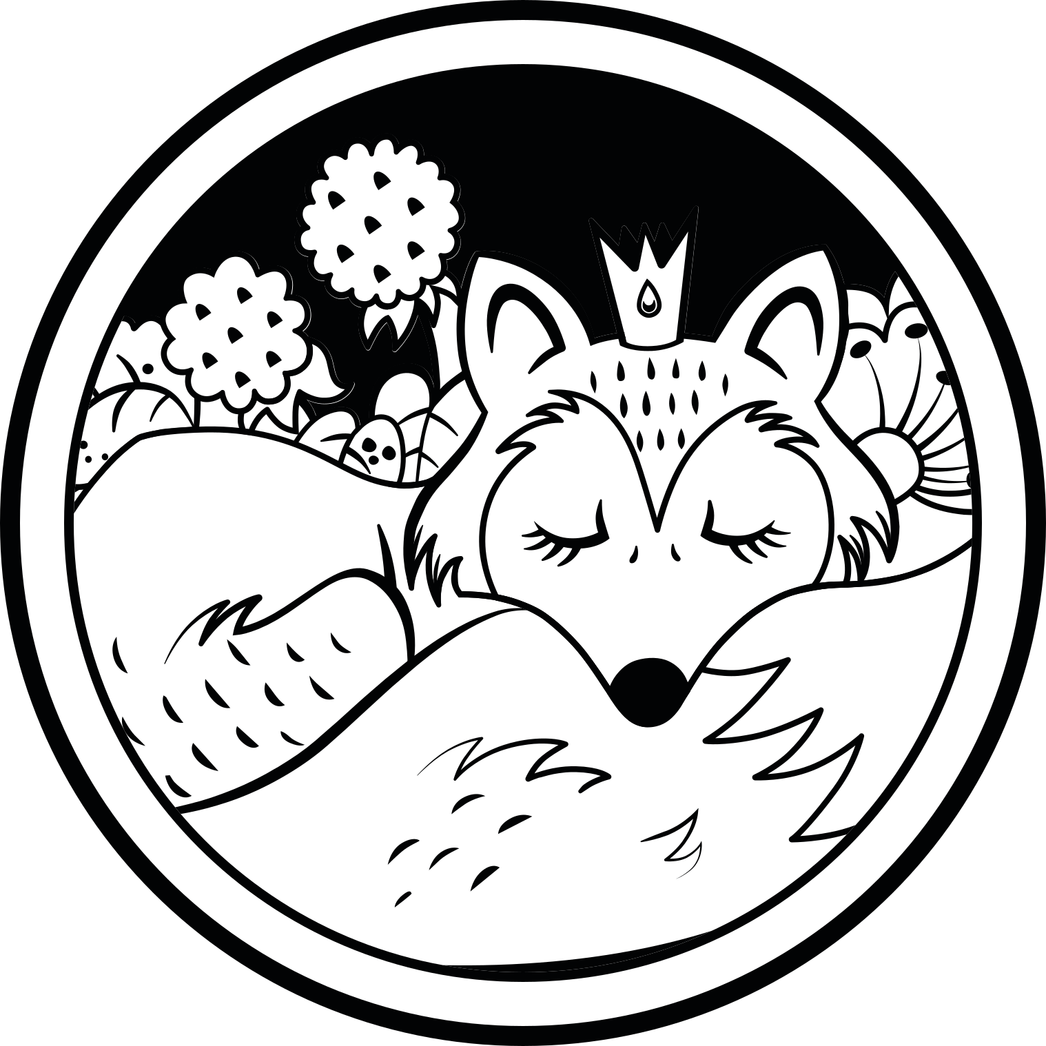 Vinyl Teppich Tiere schlafender fuchskreis - TenStickers