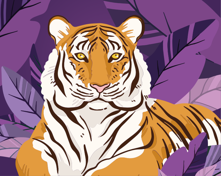 Vinyl Teppich Tiere tiger-illustration - TenStickers