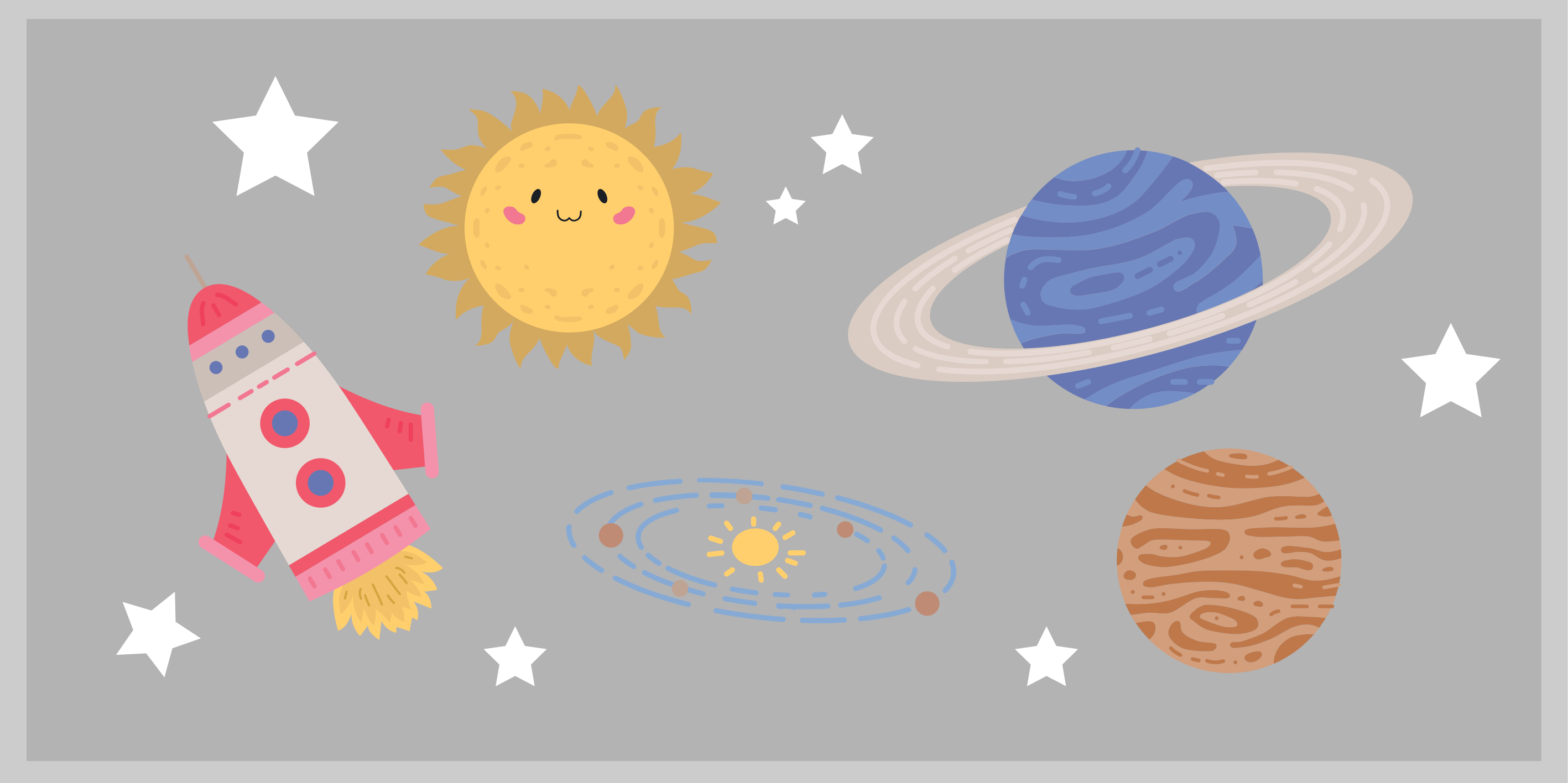 Vinyl Teppich Kinder weltraum-abenteuerthema - TenStickers