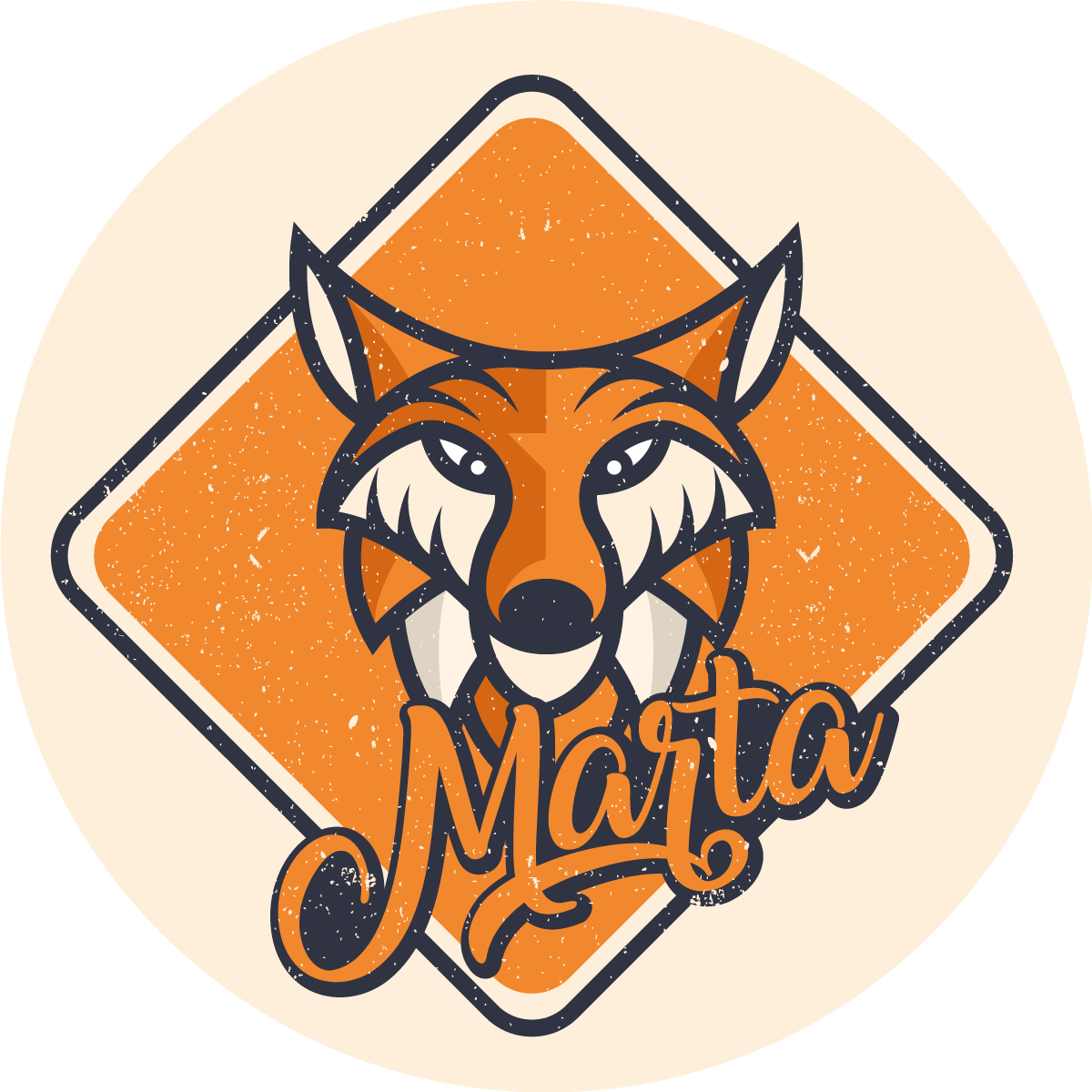 Vinyl Teppich mit Namen anpassbarer schlauer fuchs - TenStickers