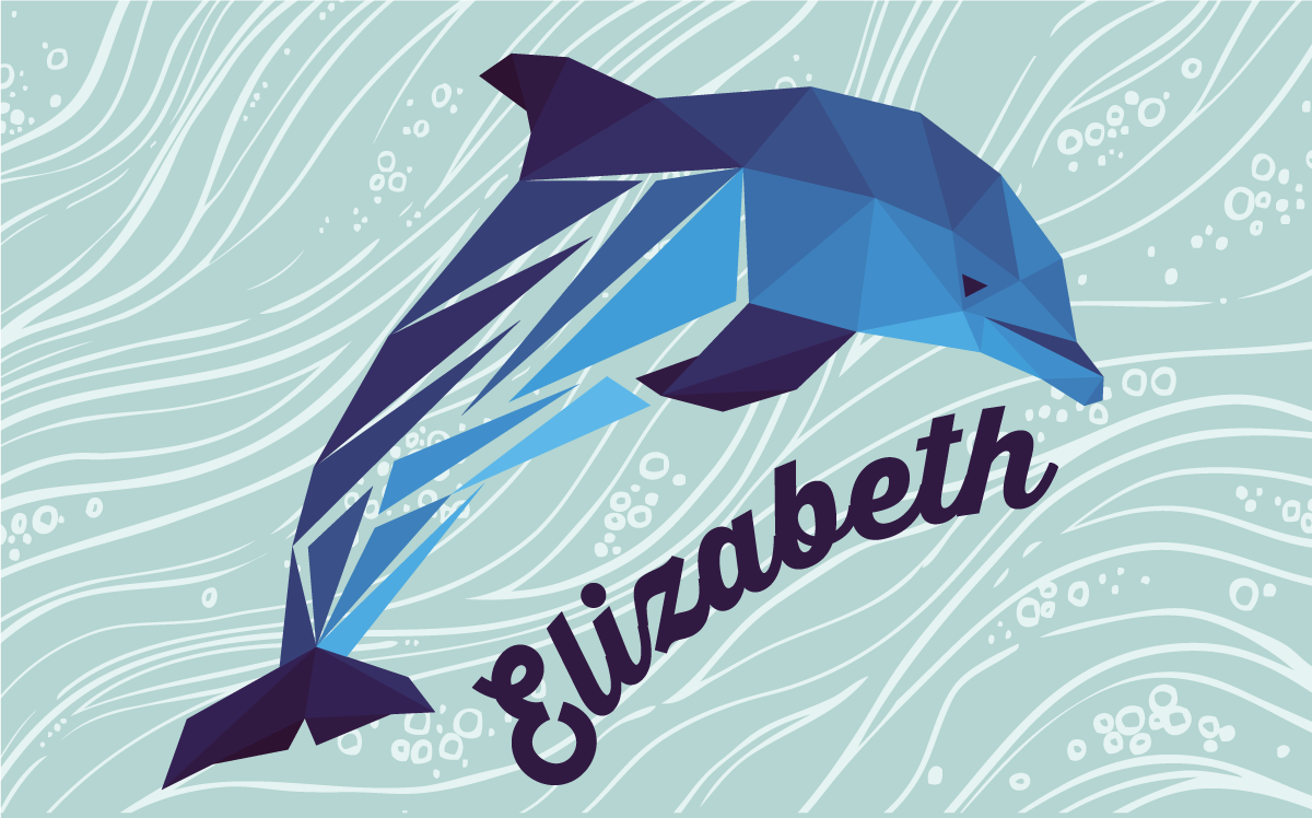 Vinyl Teppich mit Namen personalisierter delphin - TenStickers