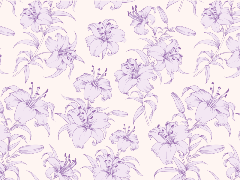 Vinyl Teppich Blumen lila blumenmuster - TenStickers