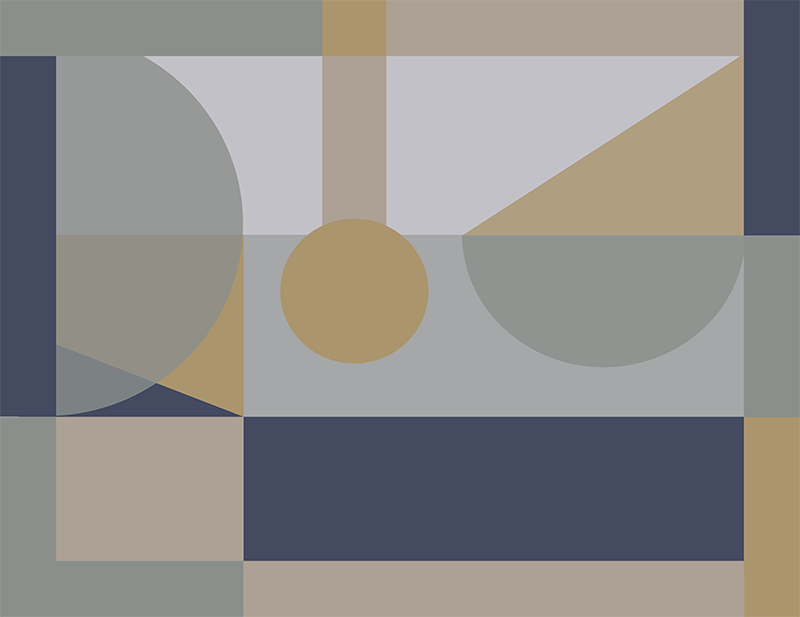 Vinylteppich geometrisch Grau und braun mit rändern - TenStickers