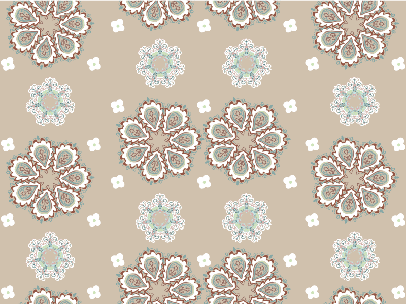 Vinyl Teppich Blumen mosaik Blumiges Elegantes Muster - TenStickers