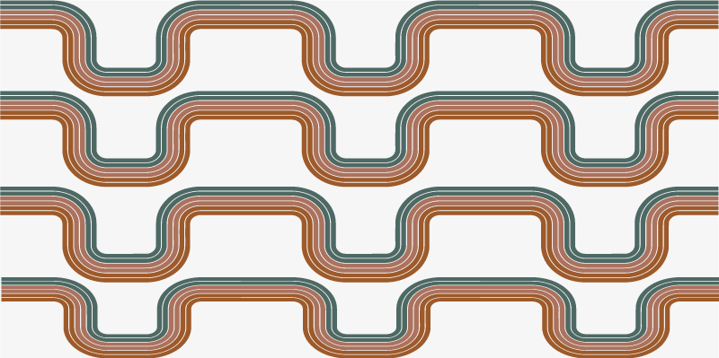 Vinylteppich Vintage Abstrakte minimale wellen - TenStickers