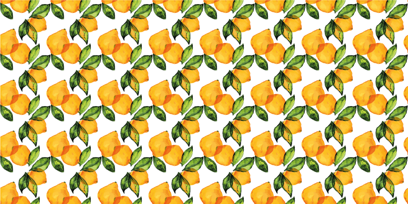 Vinylteppich Blumen Zitrone im mediterranen stil - TenStickers