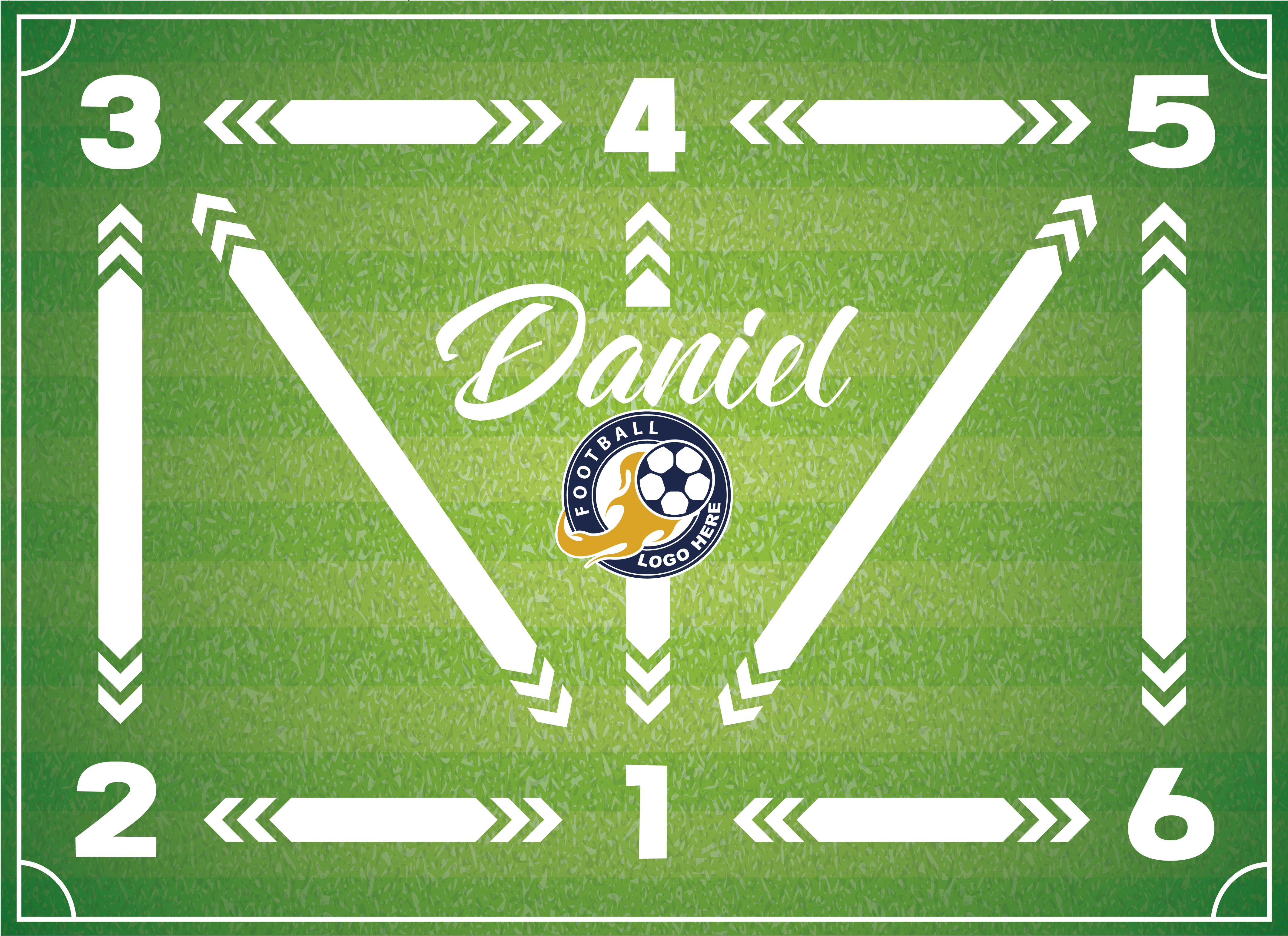 Vinylteppich rechteckig fußball training - TenStickers