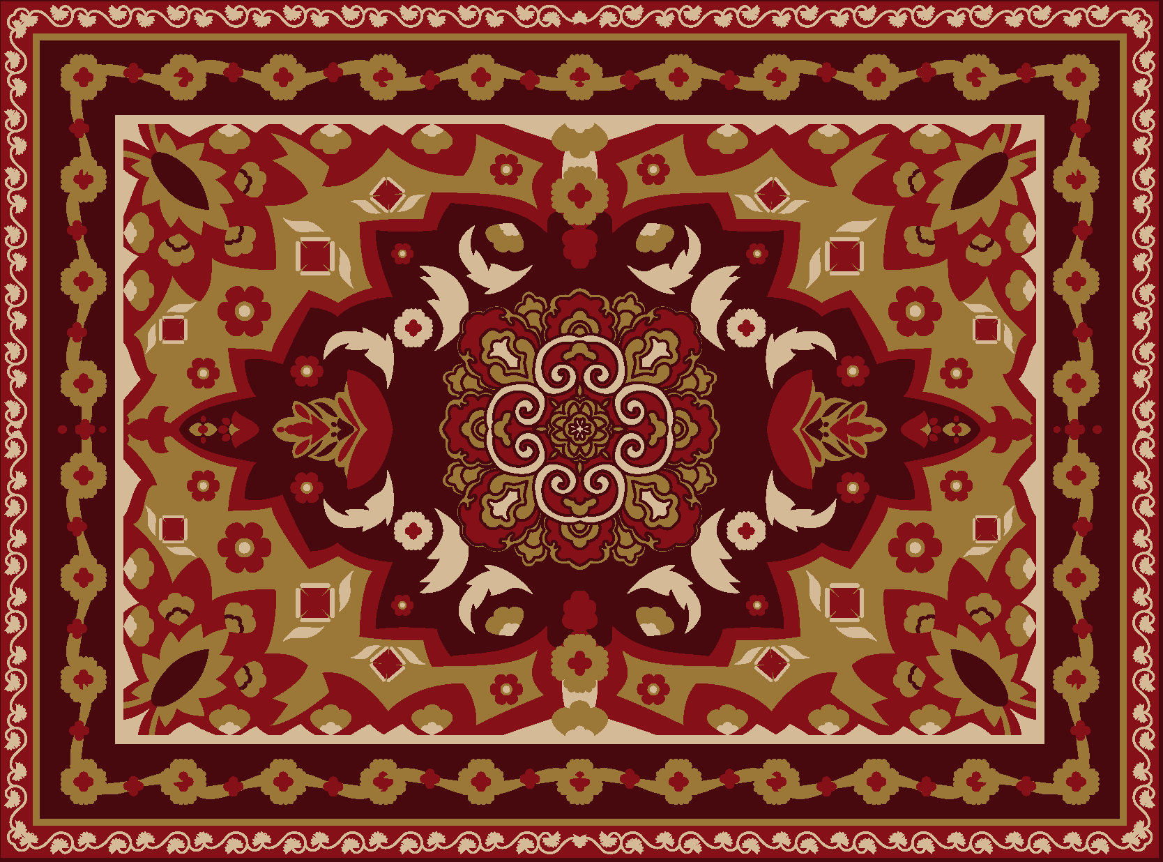 Vinyl Teppich Esszimmer traditionelle Geometrie - TenStickers