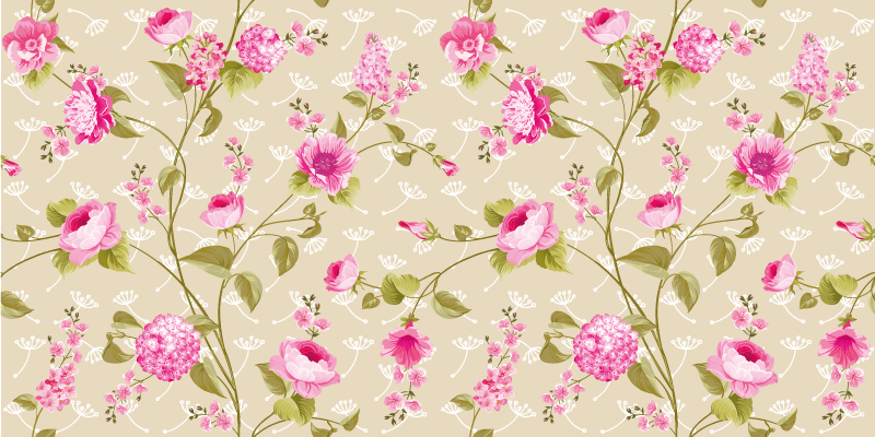 Vinyl Teppich Blumen floral gemusterte oberfläche - TenStickers