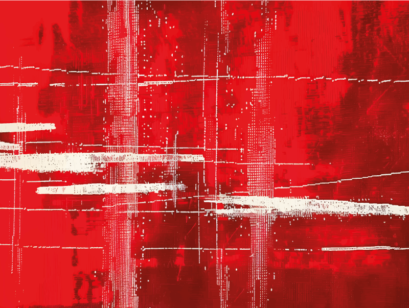 Vinyl Teppich rot modernes linienmuster - TenStickers