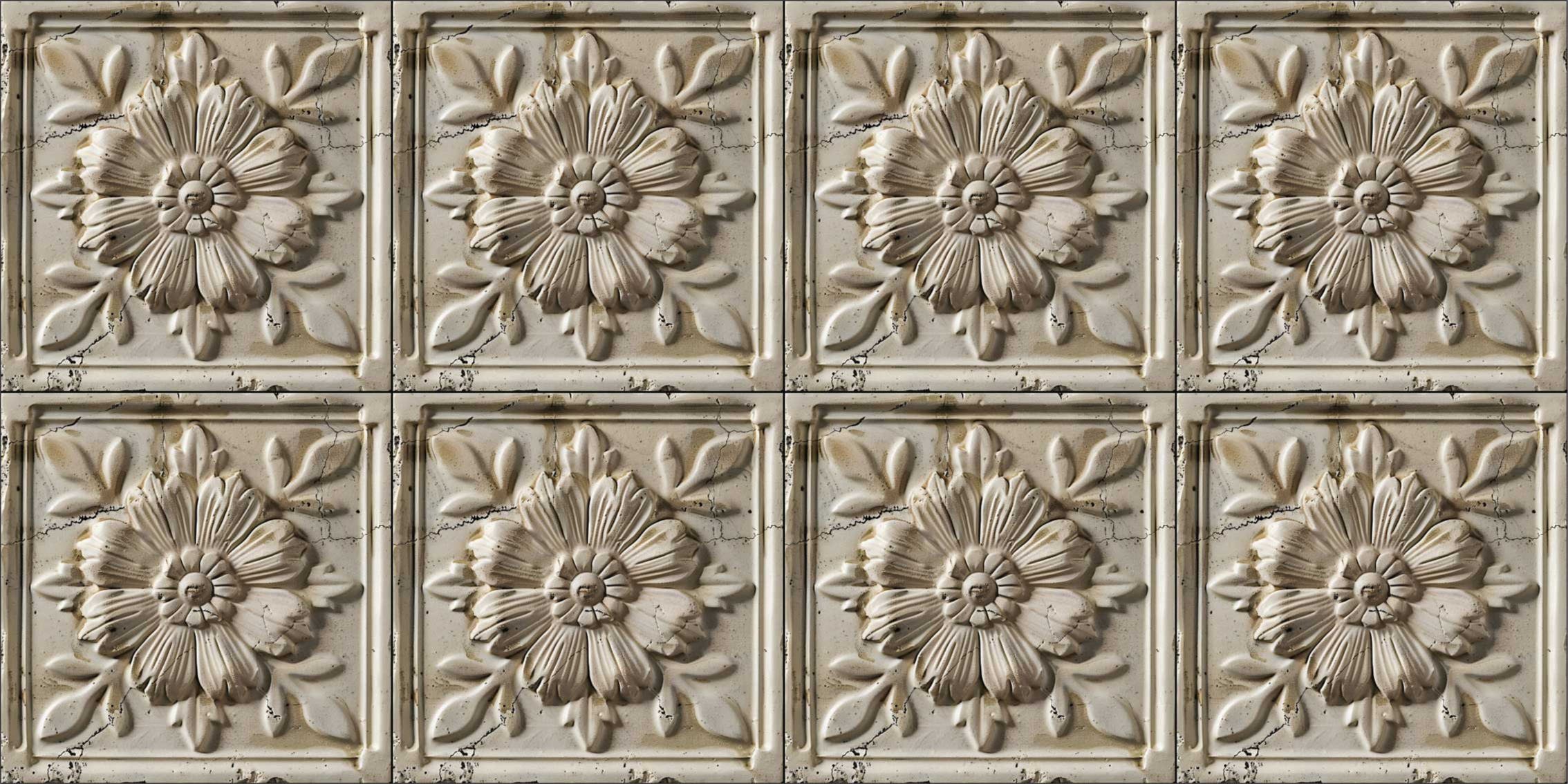 Vinyl Teppich beige antike fliesen - TenStickers