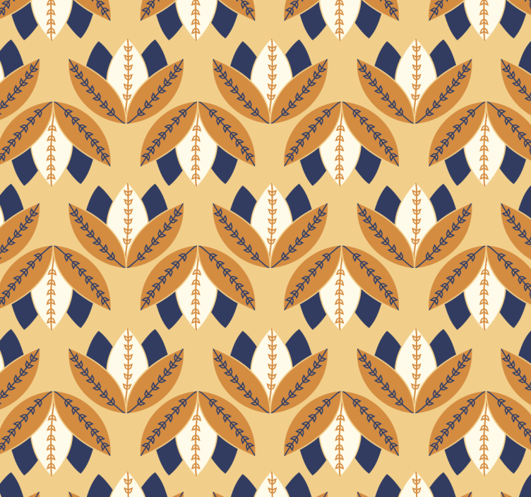 Tapete florale Ornamente abstraktes blumenmuster - TenStickers