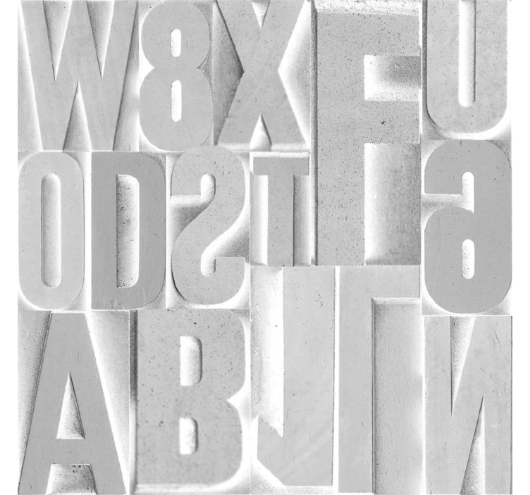 Tapete Schriftzug 3d graue buchstaben - TenStickers