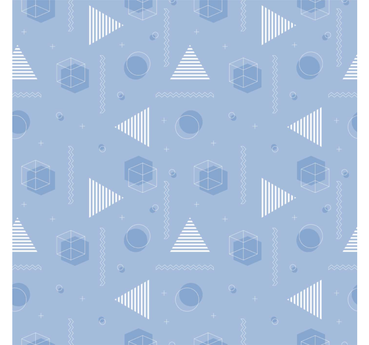 Tapete Jugendzimmer geometrisch blau - TenStickers