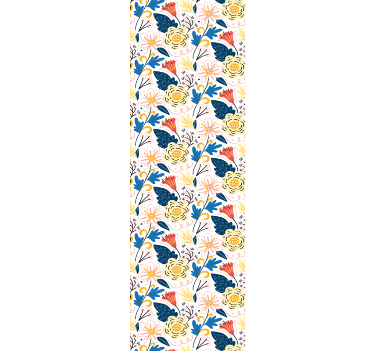 Blumentapete mit blühendem buntem design - TenStickers