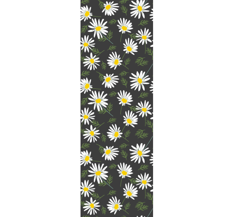 Blumentapete gänseblümchen und blätter - TenStickers