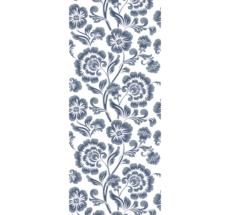 Tapete florale Ornamente marineblauer eleganter druck - TenStickers
