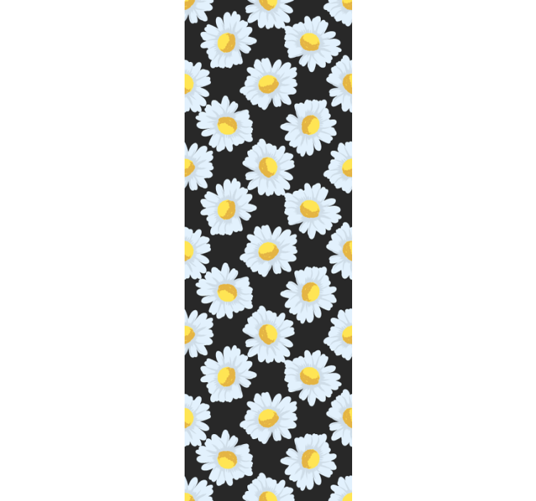 Blumentapete schwarze gänseblümchenblüten - TenStickers