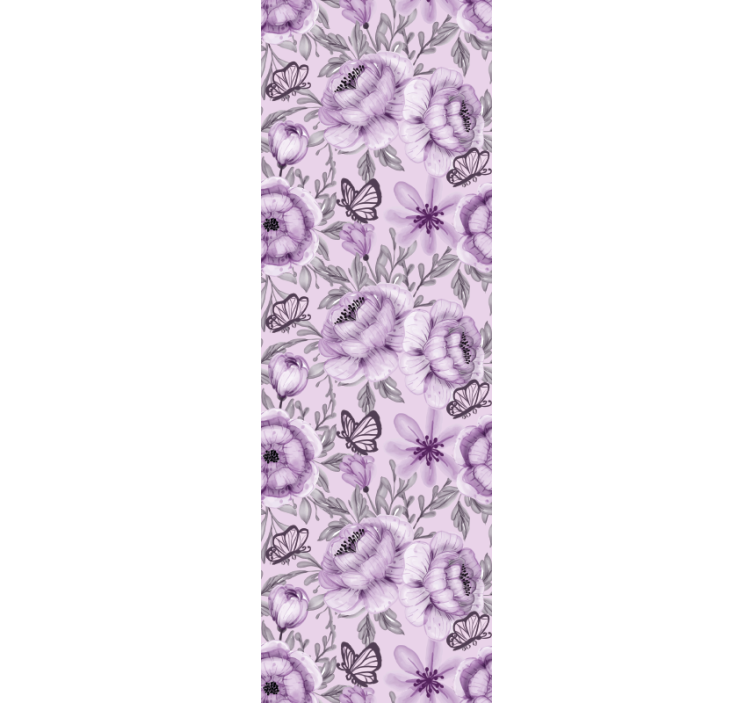 Blumentapete blumenarrangement mit schmetterlingen - TenStickers