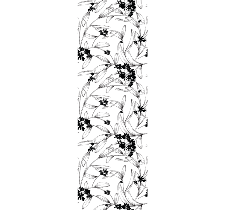 Blumentapete elegante florale silhouette - TenStickers