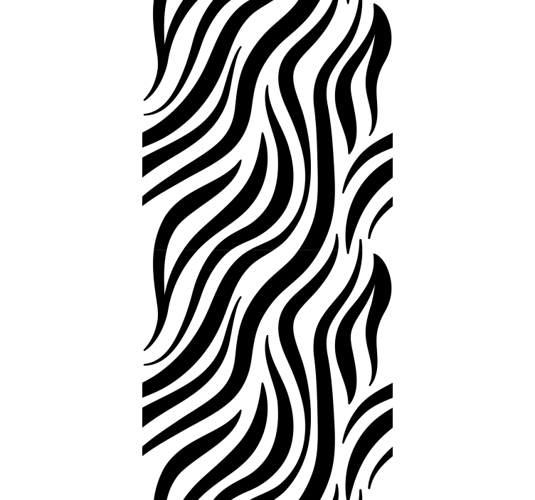 Geometrische tapete mit schwarz-weißen zebrastripes - TenStickers