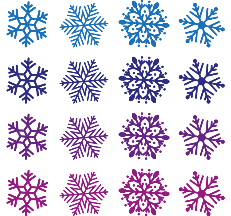 Weihnachtstapete lila und blaue schneeflocken - TenStickers
