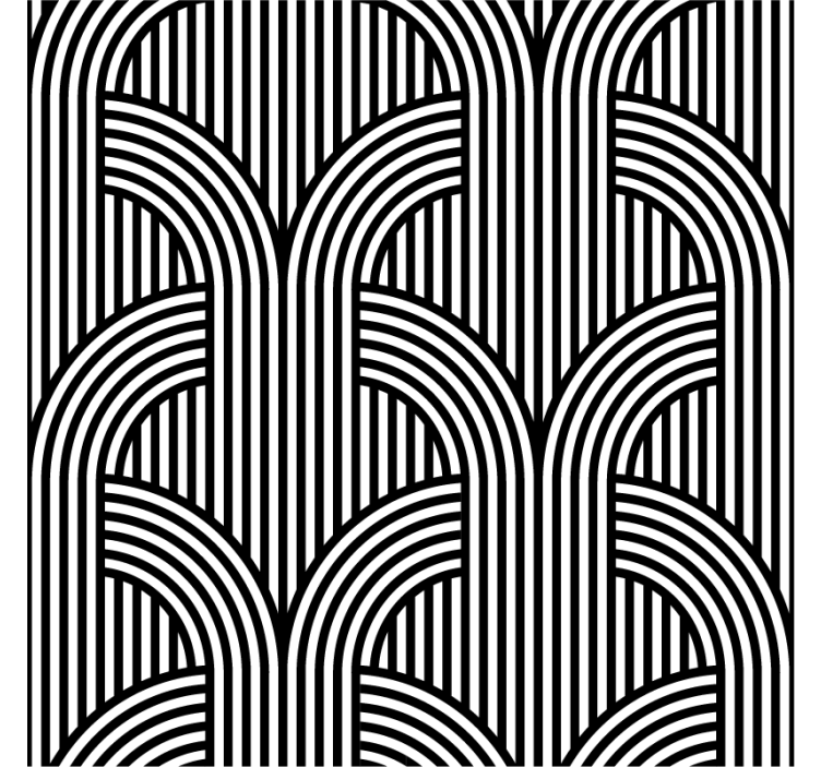 Ornament tapete schwarzweiße bögen - TenStickers