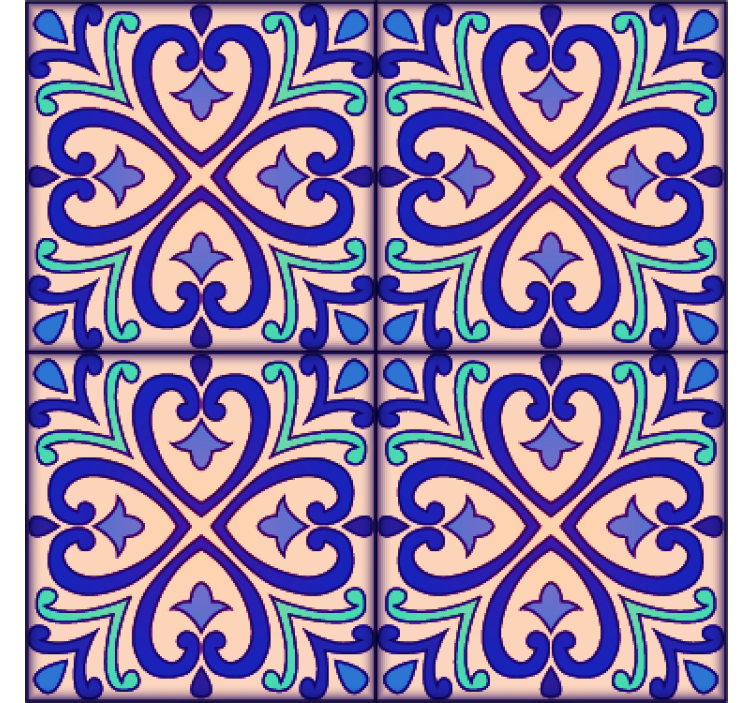 Tapete fliesen mit talavera blumenmuster - TenStickers