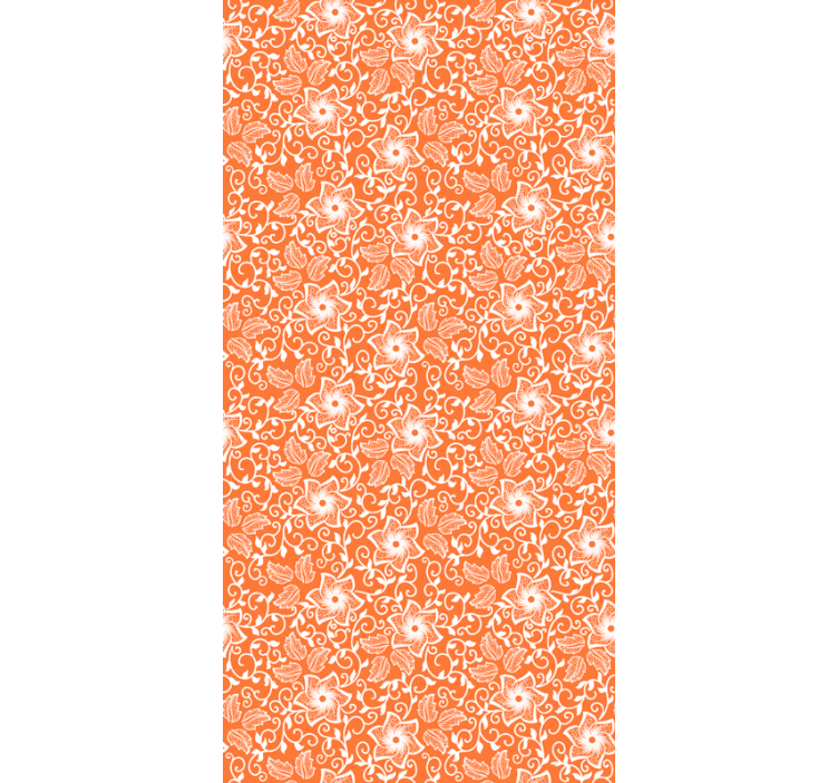 Blumentapete im orangen paisley-muster - TenStickers