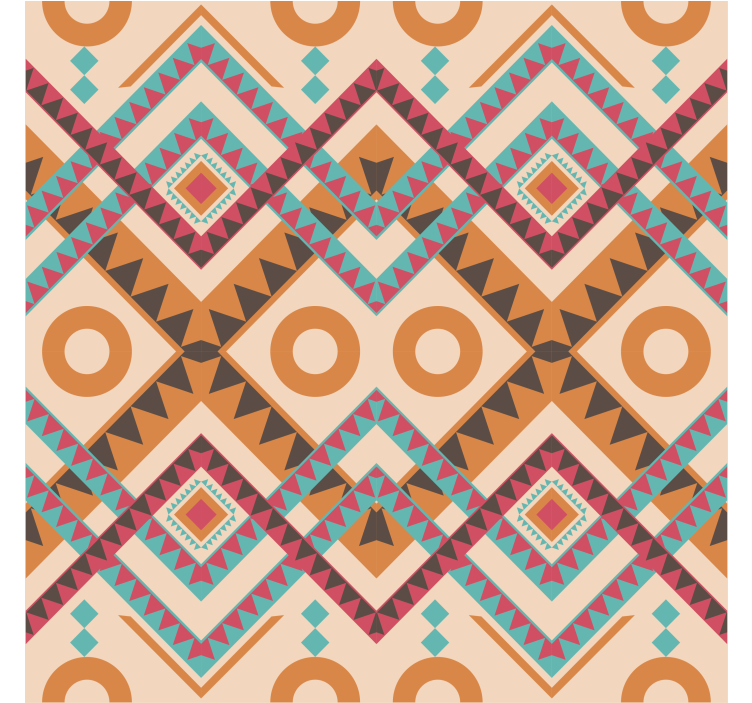 Tapete wohnzimmer mit buntem diamantenmuster - TenStickers