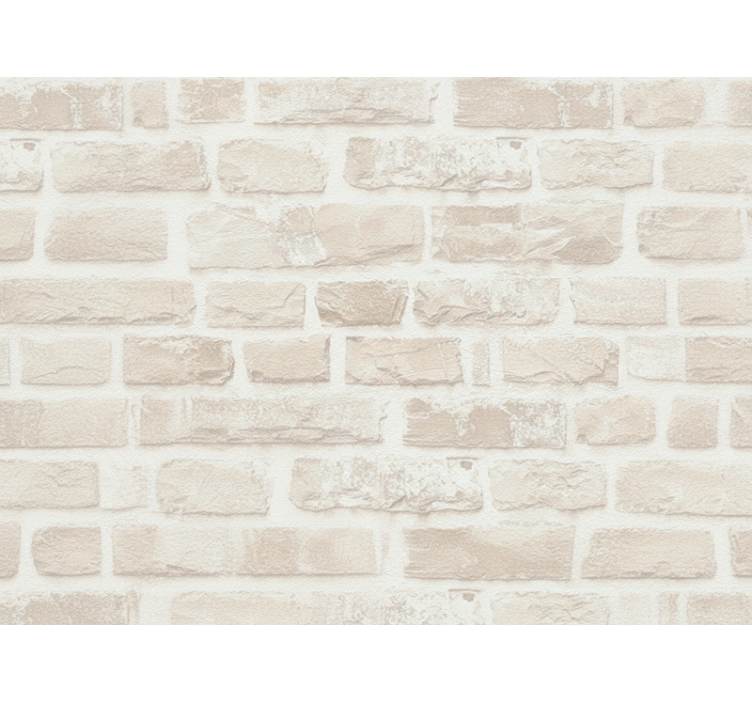 Tapete wohnzimmer in weißem ziegel-design - TenStickers