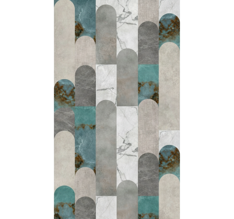 Tapete wohnzimmer bogenförmiges marmor mosaik - TenStickers