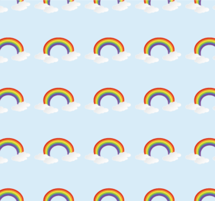 Tapeten schlafzimmer bunte regenbogen und wolken - TenStickers