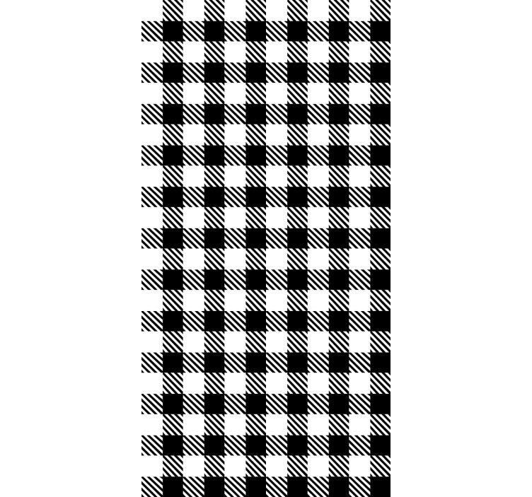 Tapeten schlafzimmer im schwarz-weiß-vichy-muster - TenStickers